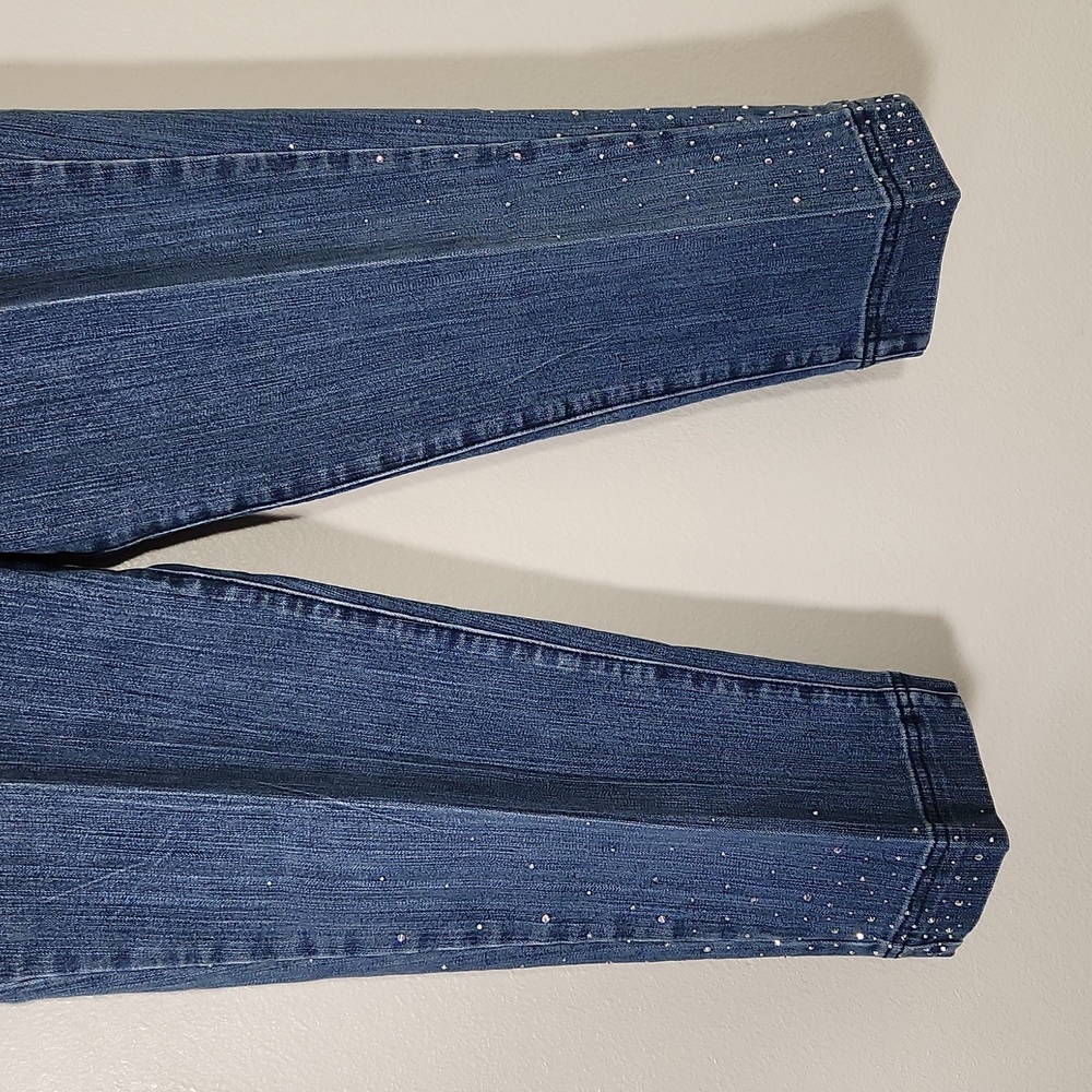Christine Alexander Crystal Rhinestone Embellished Cropped Jeans Sz 8 - Picture 4 of 13